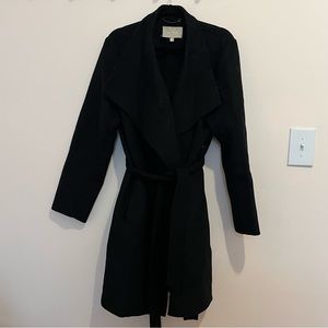 Black Wrap Wool Coat from Banana Republic (XL)